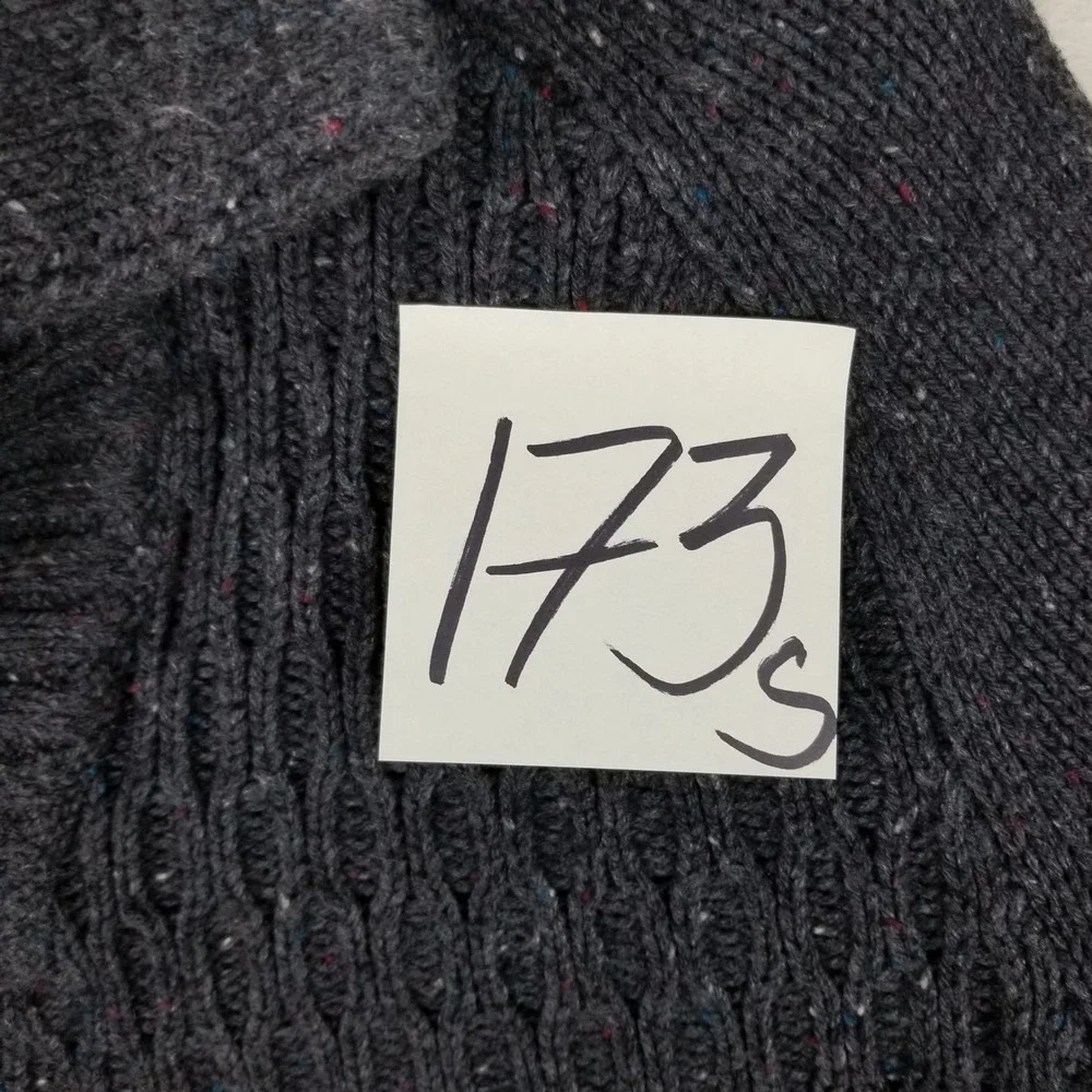 Banana Republic Sweater Mens Large Charcoal Grey Heritage Toggle Wool Blend 173s